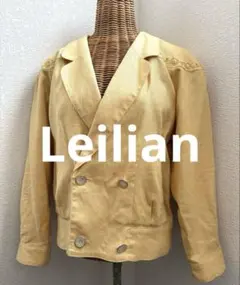 レリアン　黄色　春　麻ジャケット　ダブルボタン　美品