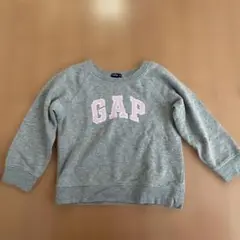 babyGap グレー トレーナー ピンクGAPロゴ刺繍 110㎝