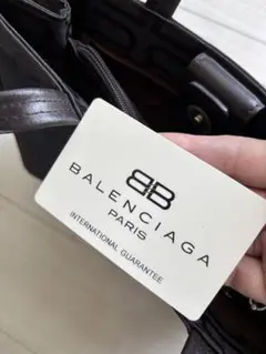 バレンシアガ トートバッグ 袋付き BB柄 キャンバス レザー 黒のサムネイル