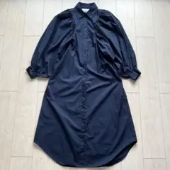 mici ボリュームスリーブワンピース ロング 紺のサムネイル