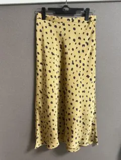 イエローと黒のドット柄ロングスカート| 豹柄| ビューティーアンドユース