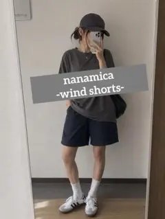 nanamica ナナミカ ショートパンツ 30 紺　wind shortsのサムネイル