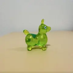 ガラス製 鹿の置物 緑と白 昭和レトロ - メルカリ