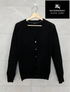 BURBERRY LONDON バーバリー 黒カーディガン ニット ☆関税込み・送料無料☆ バーバリー ロゴ カーディガン