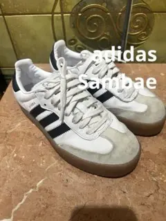 【adidas Sambae】24.0 ホワイト/ブラック スニーカー
