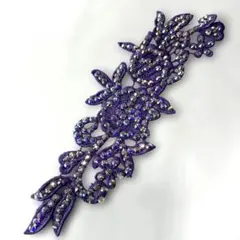 紫色 花柄 スパンコール ヘアアクセサリー社交ダンス、ドレスのリフォームに
