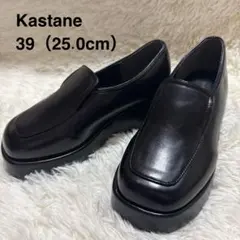 【Kastane 】レザースクエアローファー 厚底 39（25.0cm）ブラックのサムネイル