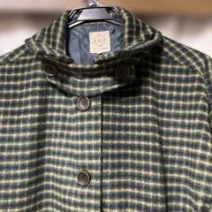 緑と黄のチェック柄ショートコート