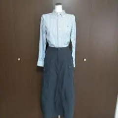 BEAMS BOYコットンタイプライターミリタリースカート チャコールグレーのサムネイル