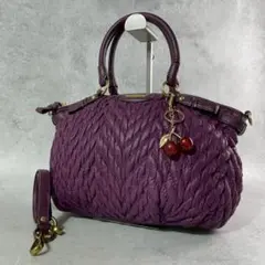 COACH Purple Quilted 2Way Shoulder Bag