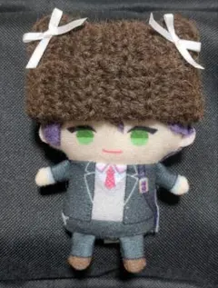 《焦げ茶》にじぱぺっと ぬい服 10cm 猫耳ニット帽 リボン