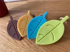 ドアストッパー4個 可愛い葉っぱ型4色セット！