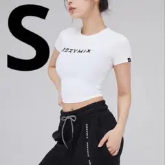 S XEXYMIX（ゼクシィミックス）クロップド丈 　Tシャツ 白　ヨガウェアのサムネイル