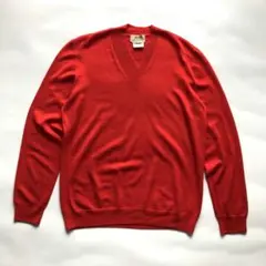 ★美品★エルメス ウールＶネックニット レッド 赤 アシンメトリー ハイゲージSのサムネイル