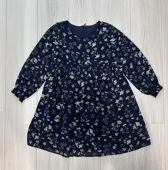 BEBE ネイビー花柄長袖ワンピース