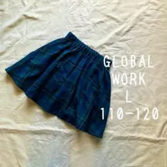グローバルワーク L 110 120 スカート チェック グリーン 緑
