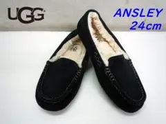 UGG ANSLEY アンスレー ブラック 24cm ムートン モカシン 靴