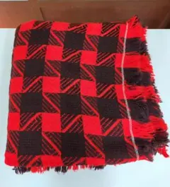 昭和レトロ 赤と茶色のチェック柄のフリンジ付きこたつ上掛け、180×180cm Amazon.co.jp: 昭和レトロ 西川 コタツ上掛カバー ニット 格子柄