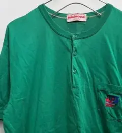 ヴィンテージ ミキハウス グリーン ボタン付きTシャツのサムネイル