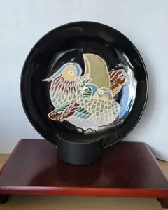 特選有田焼　大皿　おしどり柄　絵皿　24センチ　陶器