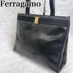 【美品】サルヴァトーレフェラガモ リザード 型押し ヴァラリボン トートバッグ