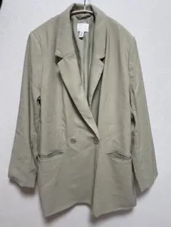 H&M カーキベージュ ダブルブレスト テーラードジャケット EUR Sのサムネイル