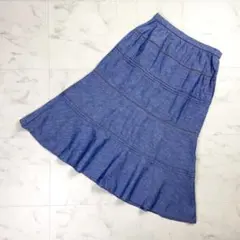 大きいサイズ レリアン ティアードスカート ネイビー サイズ13*OD717