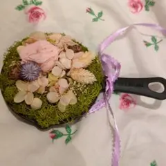 ドライフラワーアレンジメント 円形 リボン付き