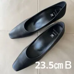 SUCCESS WALK ブラックパンプス 中ヒール23.5