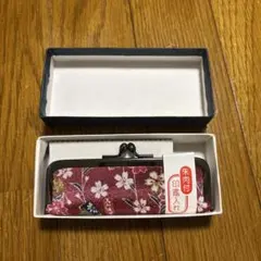 印鑑ケース 赤色 花柄 箱付き
