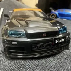 タミヤラジコンRC 日産スカイラインGT-R R34 塗装済スペアボディ偏光緑