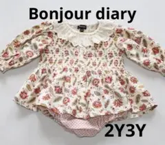 【Bonjour diary】【新品タグ付】チュニックワンピース2Y3Y