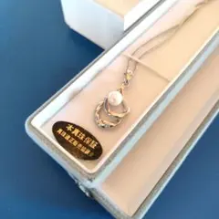 【一粒パール】 本真珠 ドロップ型 ネックレス 専用ケース 箱付き