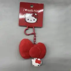 キティ　リボンキーホルダー　I Love Hello Kitty レッド