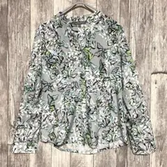 LAURA ASHLEY M 蝶柄 シフォンブラウス 長袖　ローラアシュレイのサムネイル