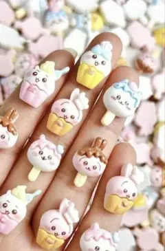 ❤ゆりゆか様専用❤③⑤ちいかわ アイスクリーム・カップケーキ ネイルアート