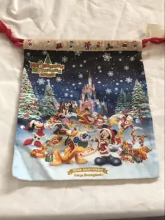 東京ディズニーランド20周年 巾着 クリスマスファンタジー2003 両面柄