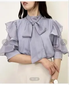 INGNI 半袖 ボウタイリボンブラウス