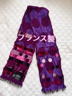 マフラー　ドット　茶色　GUILLAUMOND フランス製CASHCRYL 防寒