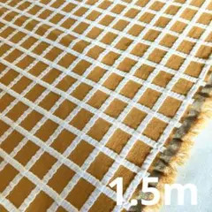 接結ニット生地　ドビーチェック柄　イエロー×オフホワイト