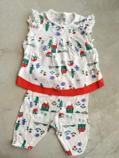 キャンプ風デザインのベビー服セット　セットアップ