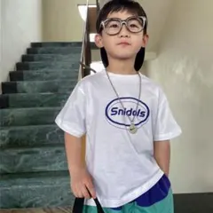 【新品未使用】英字プリント半袖Tシャツ ホワイト 150 男の子 女の子