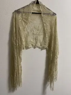 ラメショール ゴールド系 結婚式 パーティー フォーマル フリンジ