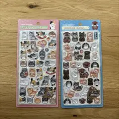 正規品、ボンボンドロップシール和柄　和猫×和犬　セット販売