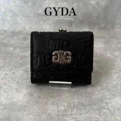 GYDA 三つ折り財布 エンボス GY-W212 ブラック がま口