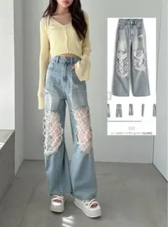 グレイル　レースダメージデニムパンツ[ タグ付のサムネイル