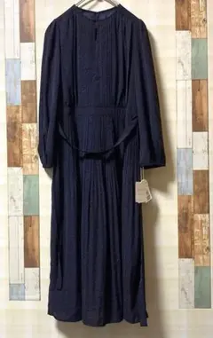 【新品タグ付き】アナトリエ　ネイビー ドット柄 ワンピース