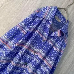 ヴィンテージ ブラウス 花柄 総柄 クラシカル レトロ 淡いパープル ピンク