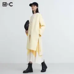 UNIQLO イエロー ダブルフェイスロングコート