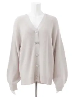 INGNI いろいろ装飾ボタン畦ニットカーディガン M